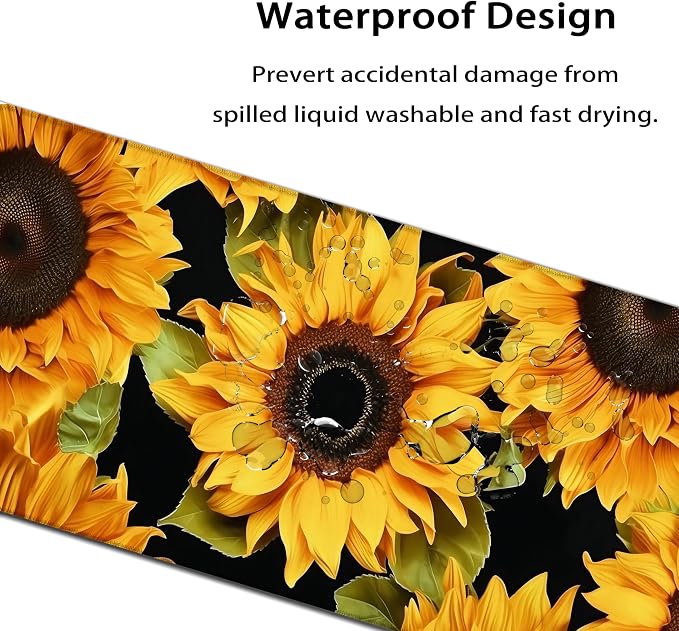 35.4 x 15.7 in, XXL Large Mouse Pad for Desk, Extended Keyboard Mouse Mat for Computer Office, Big Laptop Mouse pad, Gaming pc-Sunflower