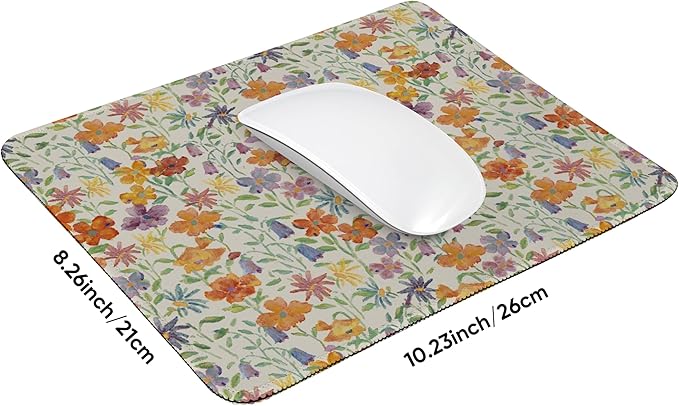 Premium Stitched Mouse Pad 10.2 x 8.3 in | Smooth, Washable Desk Mat with Non-Slip Base | Personalized Cute MousePads for Gaming,Work,Laptop, Computer, Office, Home (Spring Blooms)