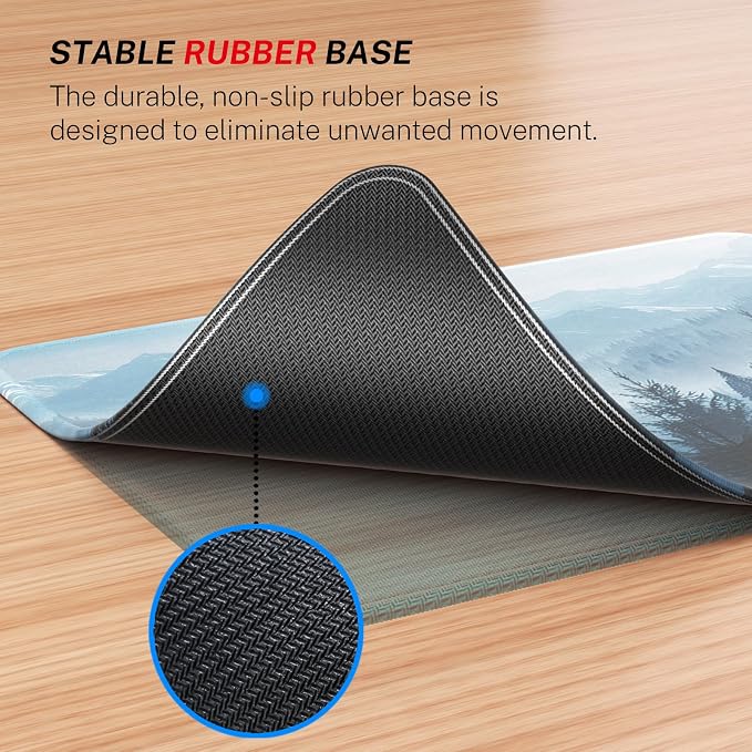 MROCO 3-Pack Mouse Pads, 30% Larger Surface, 8.5 x 11 in, Cloud Forest | Anti-Fray Stitched Edges, Non-Slip Rubber Base, 3-Pack Value Set, Stylish Pattern Design, Office & Home Use