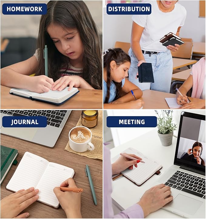 3 Pack Pocket Journaling Notebooks, A6 Small Notebook Total 360 Pages Journaling Notebooks For Note Taking Journals For Writing Mini Note Pads With Pen Holder 100 GSM Thick Paper( Brown,Blue,Black)