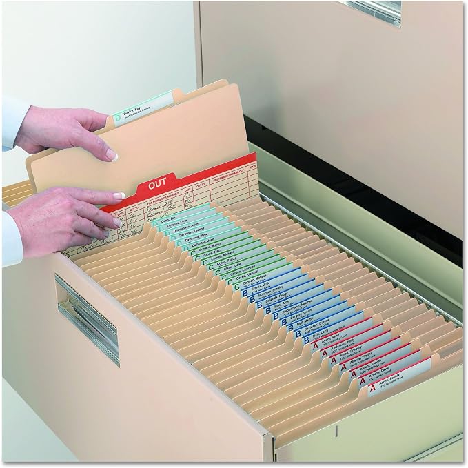 Smead File Folder, Reinforced 2/5-Cut Right of Center Position, Guide Height, Letter Size, Manila, 100 Per Box (10376)