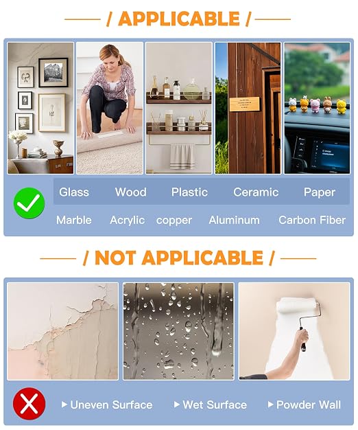PPB Double Sided Tape for Heavy Duty Applications, Removable Mounting Tape, Nano Tape, Extra Large Clear Transparent Adhesive Strips for Poster Carpet Picture Hanging Strip Rug Wall Outdoor, 3-Pack
