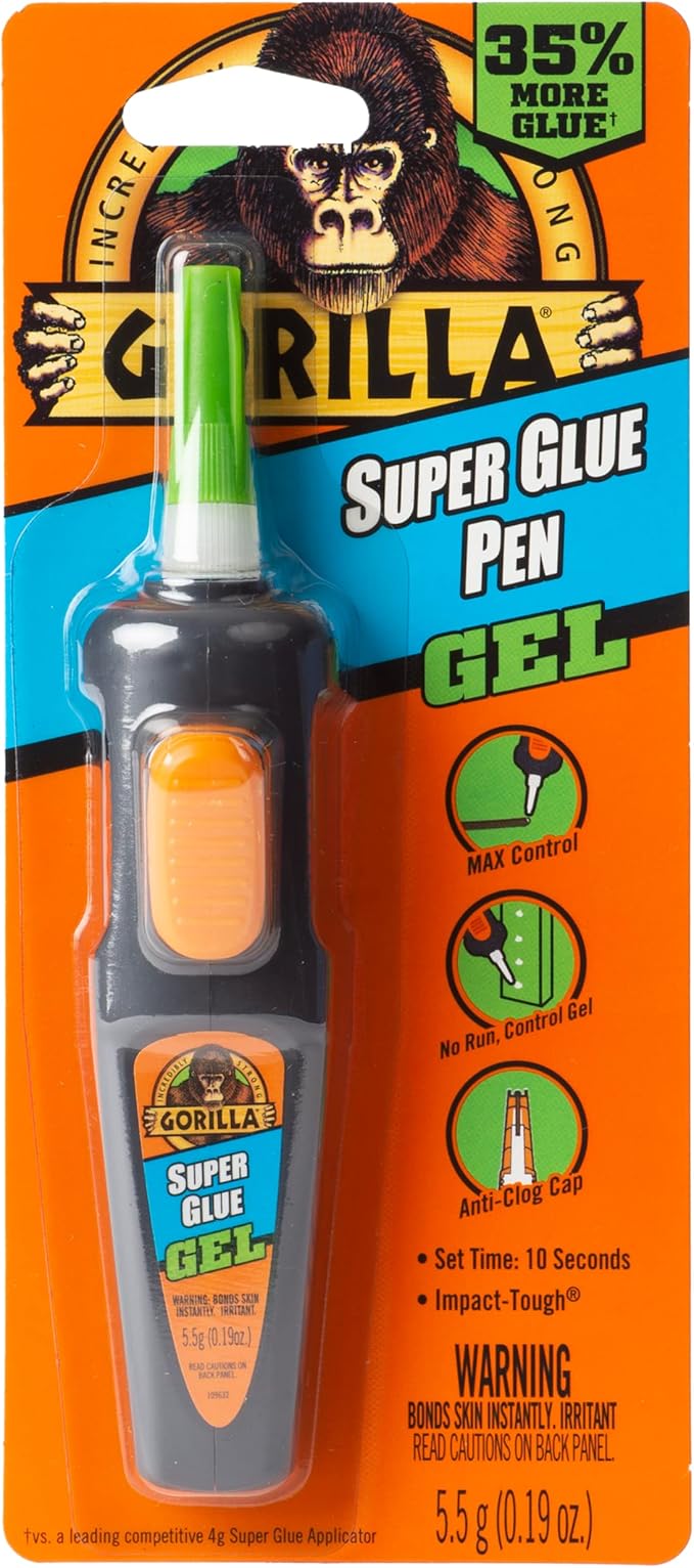 Gorilla Super Glue Gel Pen, 5.5 Gram (Pack of 6)