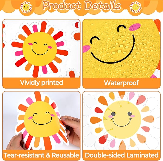 Sun Bulletin Board Set Sunshine Bulletin Board Decorations Be The Sunshine Paper Cutouts Classroom Decorations for Summer Back to School Office Home Chalkboard Decor Wall Door