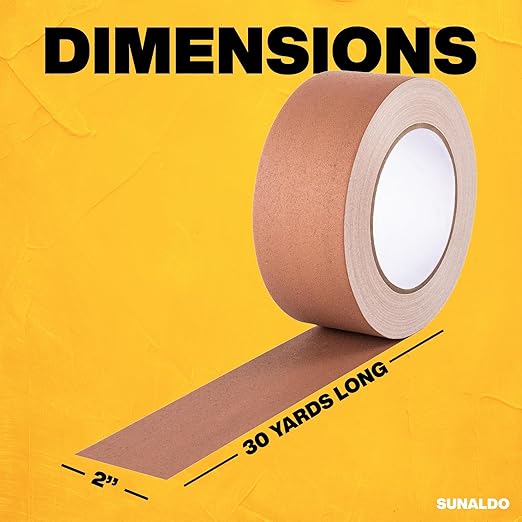 Gaffers Tape Heavy Duty, Easy to Rip, Residue-Free Professional Grade Floor Tape for Electrical Cords, Matte Finish Non Reflective, Weather Resistant (3, Brown, 2" x 30 Yards)