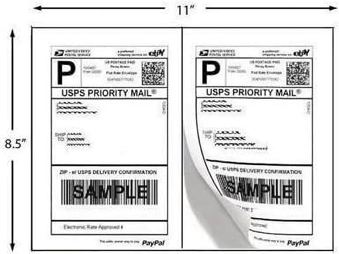 9527 Product 8.5" x 5.5" Half Sheet Self Adhesive Shipping Labels for Laser & Inkjet Printers, Easy to Peel Label, 500 Sheet 8.5 x 11 Address Labels, 2 Labels per Sheet (1000 Labels)