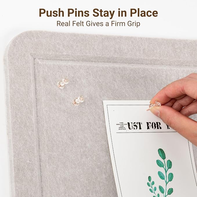 AKTOP Foldable Felt Bulletin Board for Wall, 60x36 inches, Latte | Large Cork Board Alternative with 25 Pushpins, Decorative Photo Display Board Pin Board 5x3, For Home, Office & School