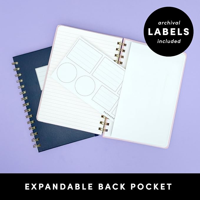 PAPERAGE Lined Spiral Journal Notebook, (Blush), 3 Pack, 160 Pages, Medium 5.5 inches x 8 inches - 100 GSM Thick Paper, Hardcover, Double-Wire Spiral Journal & Notebook