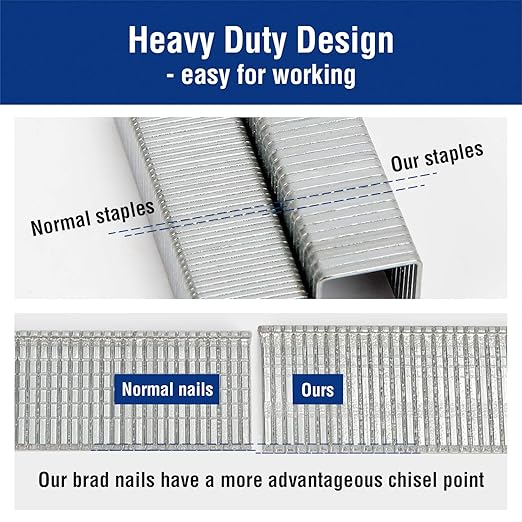 WORKPRO Heavy Duty T50 Staples and 18 Gauge Brad Nails, 7500-Count 1/2", 3/8" T50 Staples and 5/8" Brad Nails, Galvanized Staples for Staple Gun, Ideal for Upholstery, Construction, Furniture, Crafts