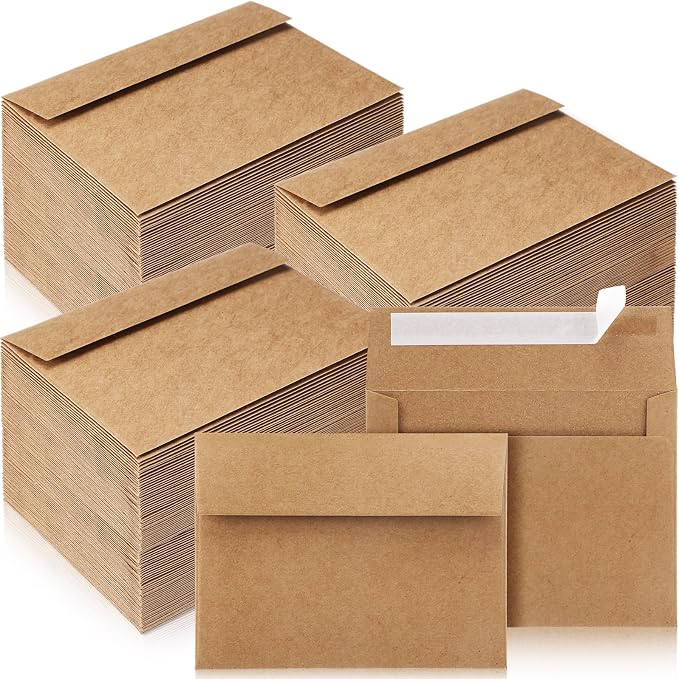 Fainne 1000 Pack Kraft Envelopes for Invitation, 120 GSM,A2, 4.375 X 5.75 in