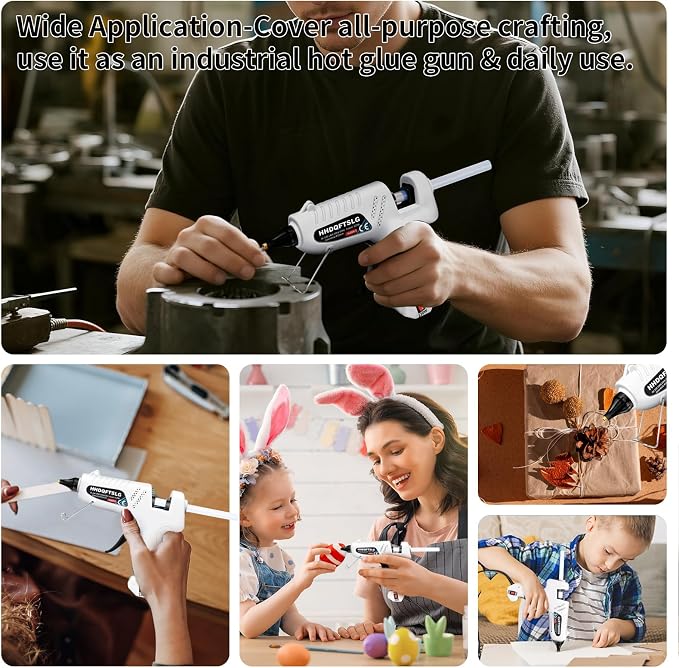 Hot Glue Gun Kit with 30 Sticks, 60/120W Full Size Dual Power Glue Gun | 20W Fast Preheating Anti-Drip Glue Gun and Sticks Set (6"x0.44") Mini Glue Gun Ideal for School Crafts DIY Making Repairs