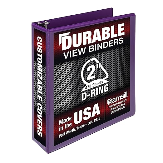 Samsill Durable 2 inch 3 Ring Binder, D Ring Binder, 100% Recycled Chipboard, Purple