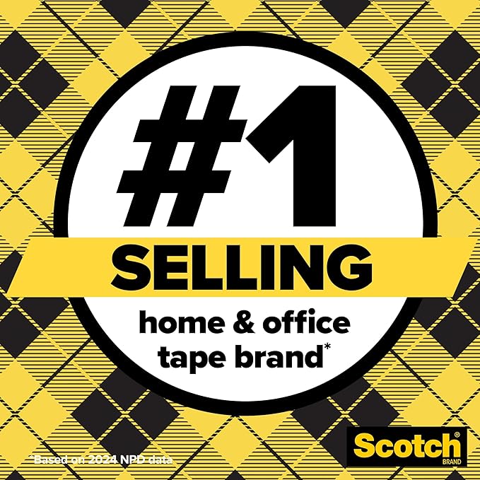 Scotch Double Sided Tape with Tape Dispenser, Office and School Supplies for Arts and Crafts, Alternative to Scrapbooking Glue, 0.5 in. x 250 in., 1 Roll with Dispenser
