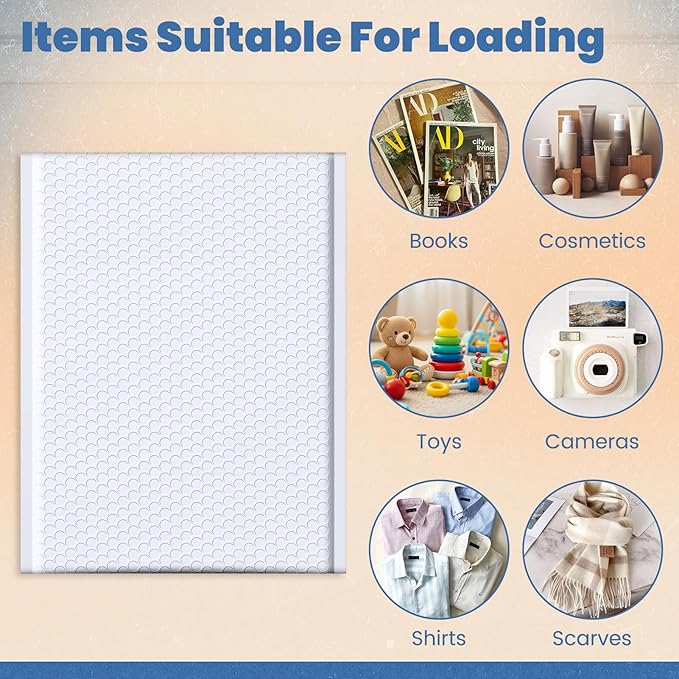 Fuxury Bubble Mailers 10x13 Inch White 25 Pack Padded Envelopes Thick Mailing Envelopes Bubble Opaque Padded Mailers Shipping Bags for Mailing Book Makeup Small Business