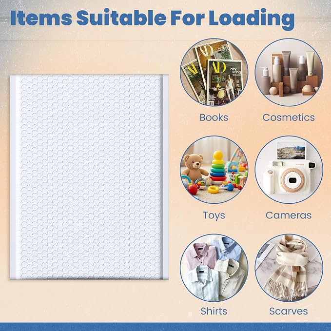 Fuxury Bubble Mailers 10x13 Inch White 25 Pack Padded Envelopes | Thick Mailing Envelopes Bubble Opaque Padded Mailers Shipping Bags for Mailing Clothing Book Makeup Small Business