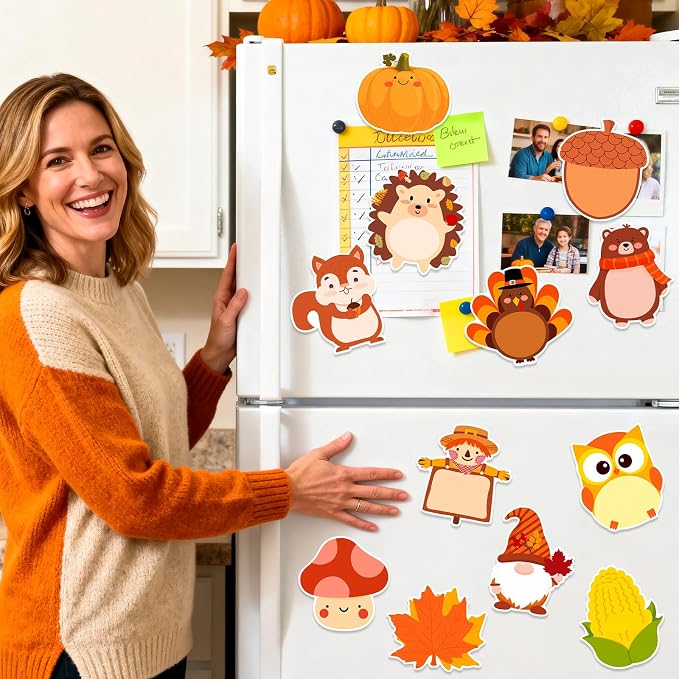 24 Pads 480 Sheets Thanksgiving Cute Sticky Notes, Kawaii Fun Animal Sticky Notes Mini Cartoon Notes Pads Bulk Memo Self Adhesive for Home Office School Party Supplies