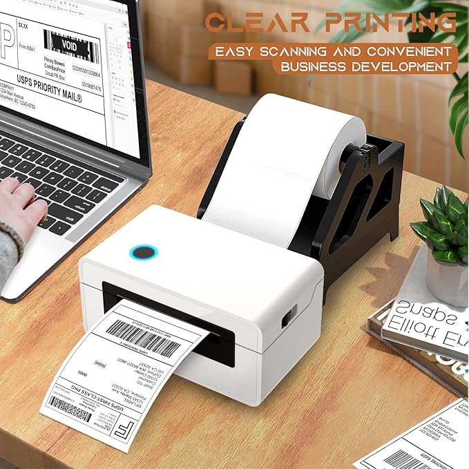 MFLABEL 4x6 Direct Thermal Shipping Labels - 20 Rolls, 220 Labels/Roll, Perforated Postage Paper with Alignment Hole, Compatible with 4XL LabelWriter 1744907 & 1755120, Rollo for USPS, UPS