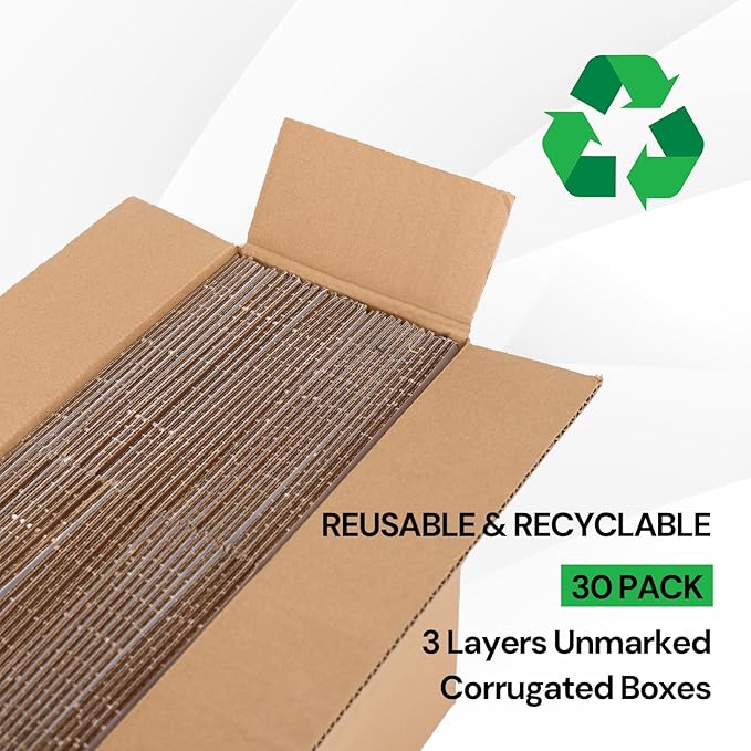 Rempry 30 Pack 6x6x6 Shipping Boxes White, Small Corrugated Cardboard Box for Mailing, Packaging Small Business, Kraft Mailer Gift Boxes