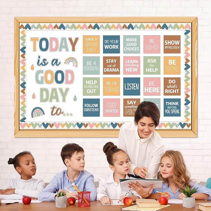Inspirational Bulletin Board Decorations Set Boho Today Is A Good Day Classroom Decor Back to School Boho Motivational Bulletin Board Positive Affirmations Posters for Classroom Office Wall Decoration