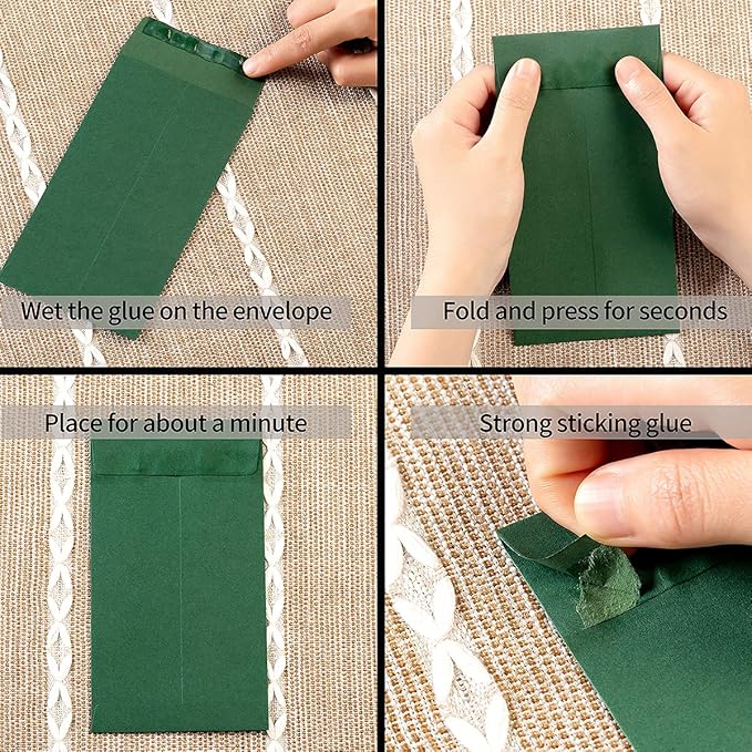 200 Pack Small Coin Envelopes Kraft Paper Seed Envelopes Mini Parts Small Items Stamps Storage Packets Envelopes Self-Adhesive for Garden, Office or Wedding Gift, (2 1/4 x 3 1/2 Inch, Green)