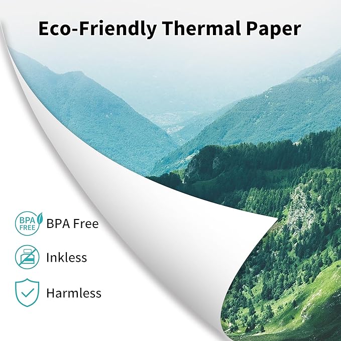 200 Sheets Phomemo Thermal Paper 8.5'' x 11'', US Letter Size Fold Thermal Paper Compatible with M832D M832 M834 M835 M833 M836 M08F-Letter Portable Printer