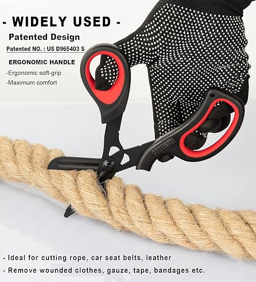 MEUUT 2 Pack Trauma Shears Patented Bandage Scissors for Left and Right Hand - Medical Supplies with 8 inch Heavy Duty Medical Scissors for EMT Workers Nurses
