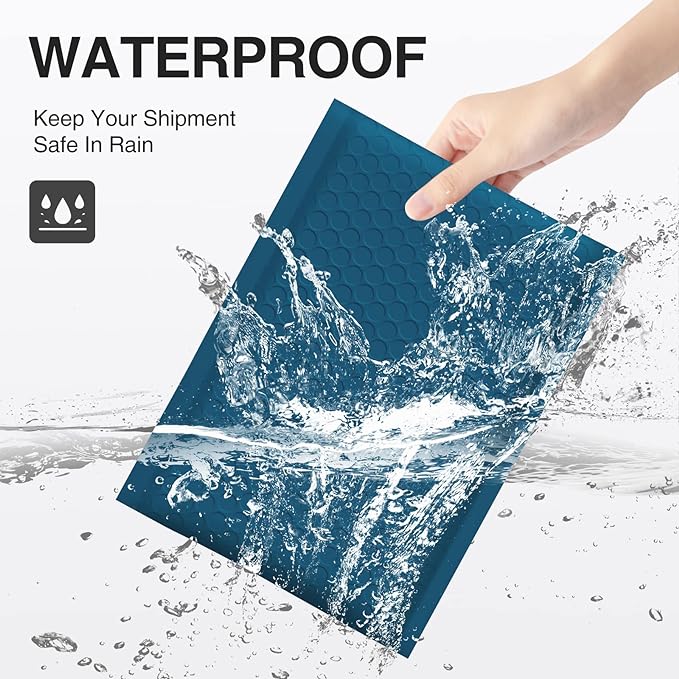 UCGOU Bubble Mailers 5x8.6" Usable Size 5x7" Padded Bags Navy Blue 50 Pack | Waterproof Lightweight Padded Envelopes,Opaque Self Seal Adhesive Boutique Bulk Shipping Bags for Jewelry Makeup Supplierr