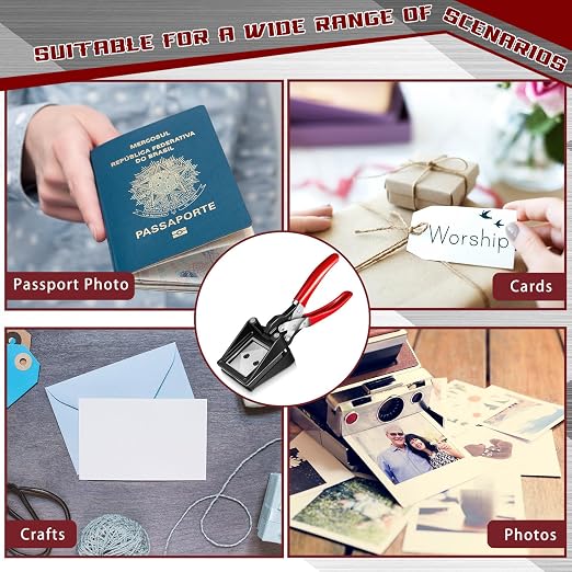 Yeaqee 2 x 2 Inch Handheld Passport Photo Cutter Photo ID Die Cutter Punch Picture Paper Punches for Home Office Family 50 x 50 mm(2 x 2 Inch)