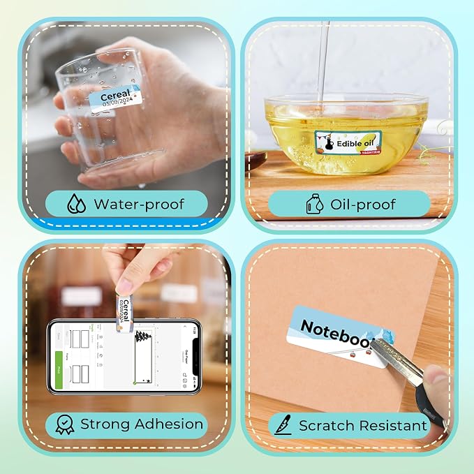 NELKO Genuine P21 Label Maker Tape,14x40mm, 3-Roll, Birthday Theme | Easy to Peel, BPA-Free, Strong Adhesion, Water-Resistant & Oil-Proof, Great for School, Office, Home, Kitchen, Black on White