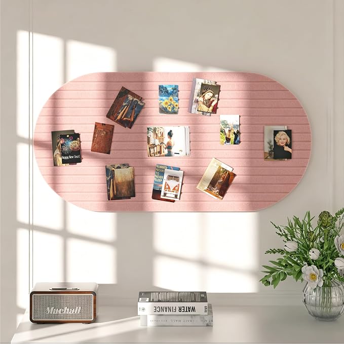 Felt Bulletin Board 47" x 24", Cork Board Alternative with 30 Push Pins | 4 Customizable Modular Decorative Felt Pin Board, Vision Board for Office Home Bedroom Wall Decor, Photo Picture Display