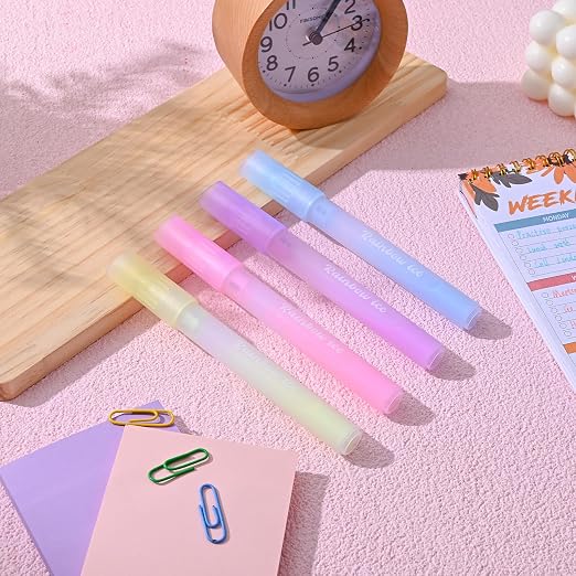 Temiary 4 Pcs Glue Stick Pen, Glue Tape Pens for Scrapbooking (Rainbow) | Card Making Journaling Scrapbooking School Office Supplies