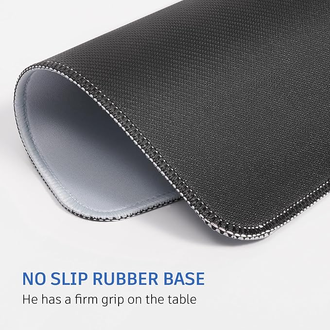 Gray Splash-Proof Textured 10.2 x 8.2Inch Mouse Pad - Stitched Edge Non-Slip Waterproof Rubber