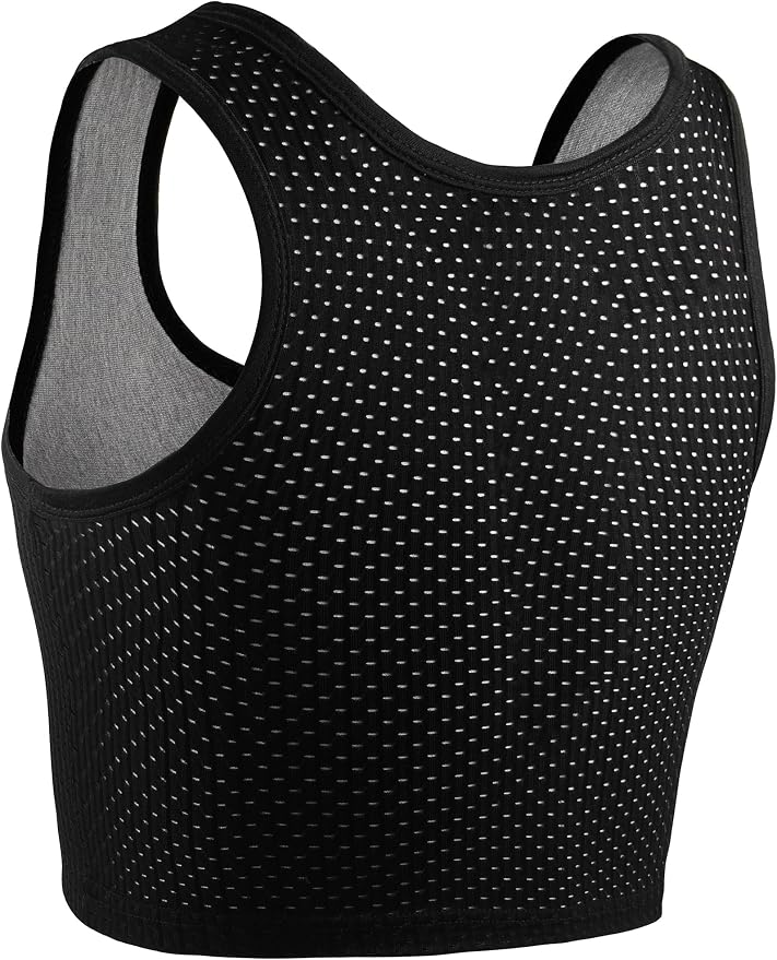 XUJI Chest Binder FTM Transgender Zip Up Binder Breathable Breast Cool Fabric Tank Top