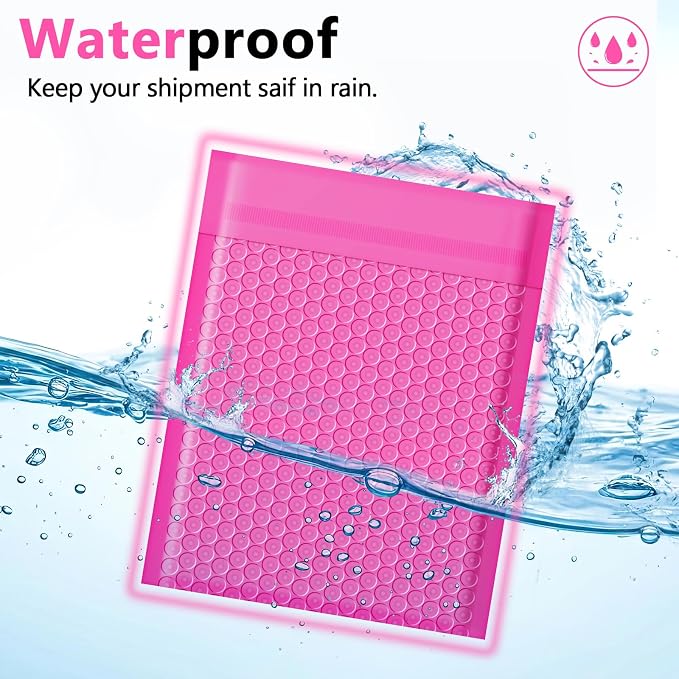 Bubble Mailers 25 Pack 8.5x12inch Rose Poly Mailers Self-Seal Padded Envelopes Waterproof Bubble Opaque Padded Mailers Shipping Bags for Businesses to Pack and Mail Jewelry Cosmetics