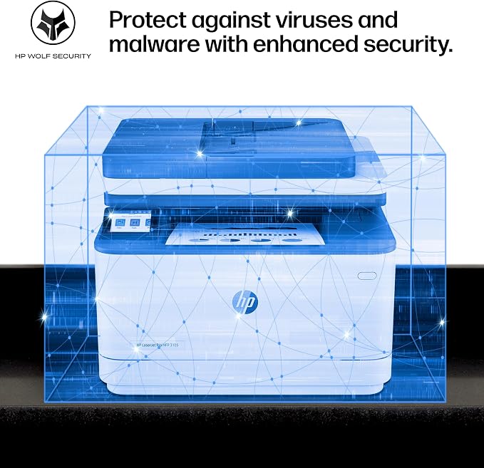 HP LaserJet Pro MFP 3105sdw Wireless Printer, Print, scan, Copy, Fast speeds, Easy Setup, Mobile Printing, Advanced Security, Best-for-Office, AI-Capable (3G646A)