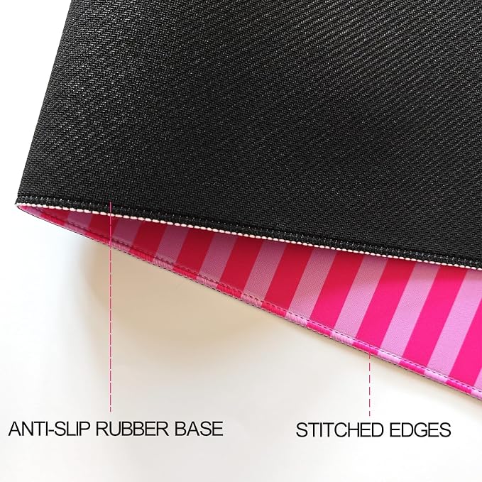 Hot Pink Striped Desk Mat Cute Pastel XXL Large Gaming Mouse Pad Desk Pad Kawaii Aesthetic Cozy Keyboard Laptop Computer Mat Home Office Decor for Women 31.5 * 15.7"