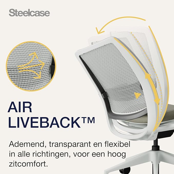 Steelcase Series 2 Ergonomic Office Chair with LiveBack Lumbar Support and 4D Armrests Truffle, 72 x 64 x 101 cm