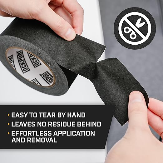 Lockport Black Gaffers Tape 2 inch x 30 Yards - 6 Pack Pro Black Gaff Tape - Value Pack - No Residue, Water Resistant, Non-Reflective, Easy Tear - Multipurpose