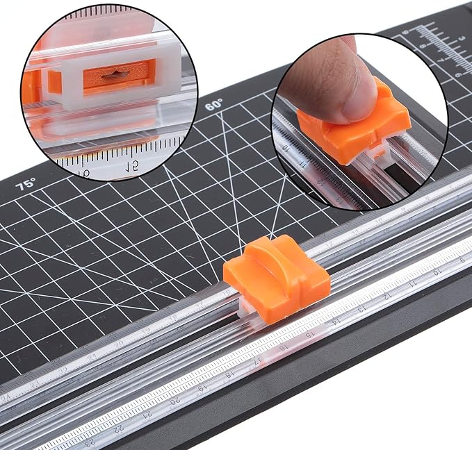 Mudder 10 Pieces Paper Cutter Replacement Blade Cutting Replacement Blades Refill for A4 Black and White Paper Trimmer(Orange)