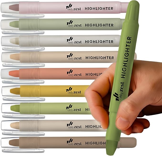 10 Pack Bible Safe Highlighters - Earthy Color, Wax Highlighters | No Bleed, Scripture Markers for Journaling, Study Accessories and School Supplies