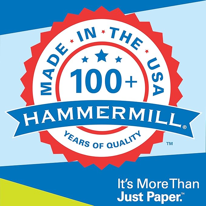Hammermill Printer Paper, Multipurpose Inkjet Paper 24 lb, 8.5 x 11-96 Bright, Made in the USA, 105050C - 5 Ream (2,500 Sheets)