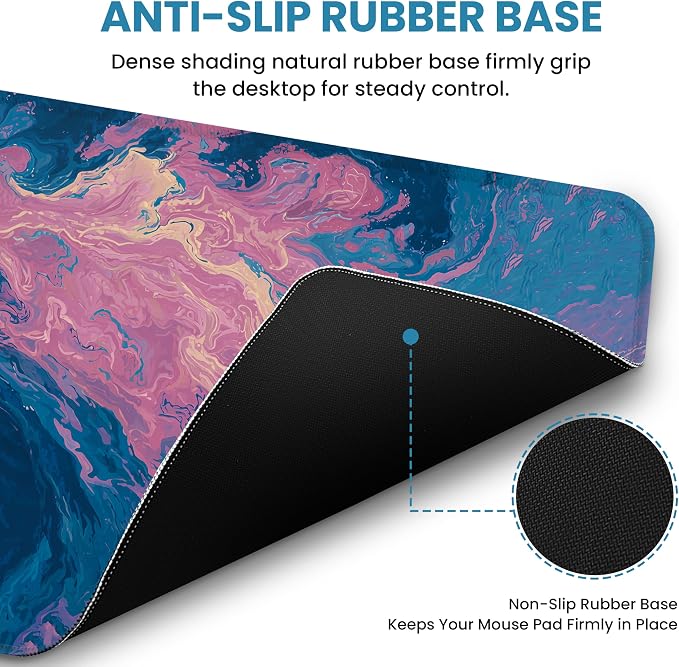 Aesthetic Desk Mat, Cute Vivid Sea Desk Pad Protector for Work & Decor, 35.4" x 15.7", Pretty Non-Slip Extended Mouse Pad for Office or Home