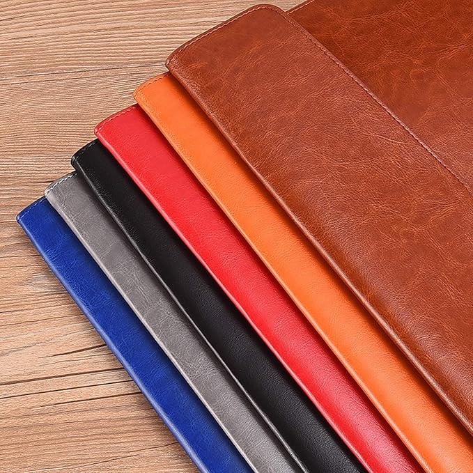 Enyuwlcm PU Leather A4 File Folder Document Holder Envelope Folder Case with Snap Closure for Receipt Contract Red