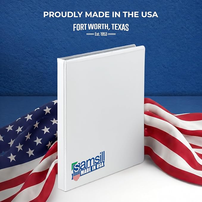 Samsill Economy 0.5 Inch 3 Ring Binder Bulk Pallet, Round Ring Binder, Customizable Clear View Cover, White, Pallet of 768 Binders in 32 Cartons