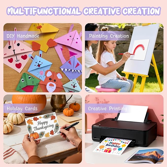 40 Sheets White Cardstock Paper 8.5 x 11, Cardstock Printer Paper 8 1/2 x 11, Card Stock Paper 8.5 x 11 White, 200 GSM Construction Paper for DIY Cards, Greeting Cards, Invitations, Business Cards