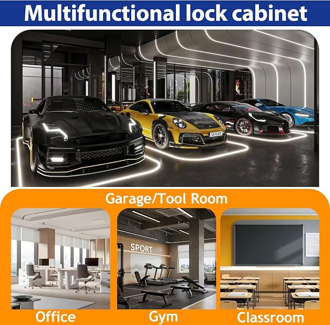 GAIOUS Metal Storage Cabinet with Lock and Wheels, Steel Tool Cabinet | with 2 Door and 2 Adjustable Shelves, 35” Tall Lockable File Cabinet, Garage Cabinet, Rolling Cabinet for Home Office - Black