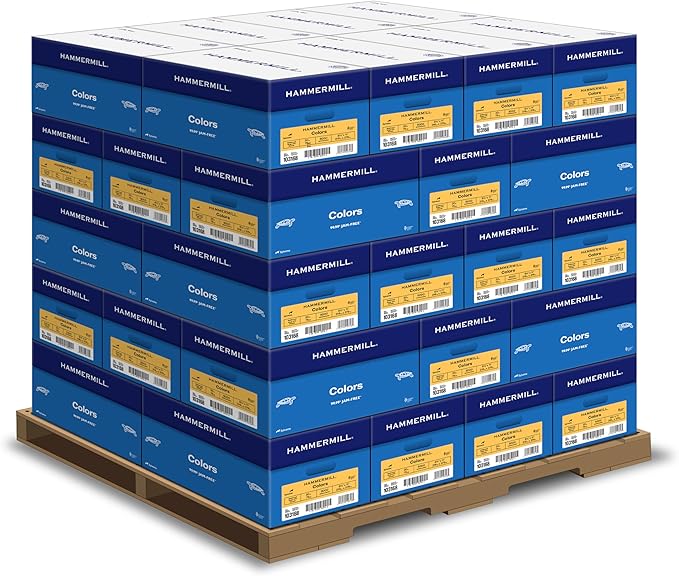 Hammermill Colored Paper, 20 lb Goldenrod Printer Paper, 8.5 x 11-1 Pallet, 40 cases (200,000 Sheets) - Made in the USA, Pastel Paper, 103168P