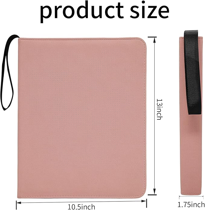 Card Binder – 720 Capacity, Zippered Trading Card Holder for MTG, Sports & Collectible Cards – Acid-Free, Durable & Travel-Friendly Storage (Pink dots, 9 Pocke)