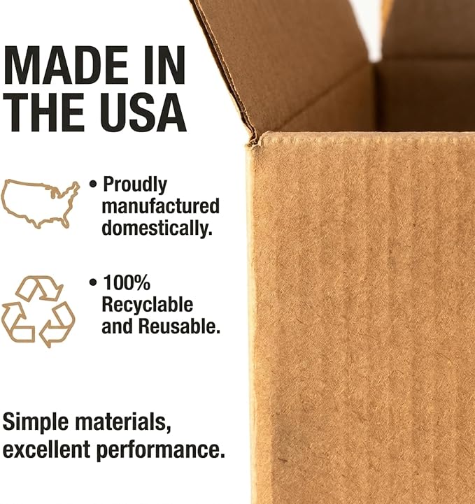 BOX USA Small Shipping Boxes 12"L x 8"W x 6"H (25-Pack) - Corrugated Cardboard Box for Moving, Mailing, Packing, Packaging and Storage
