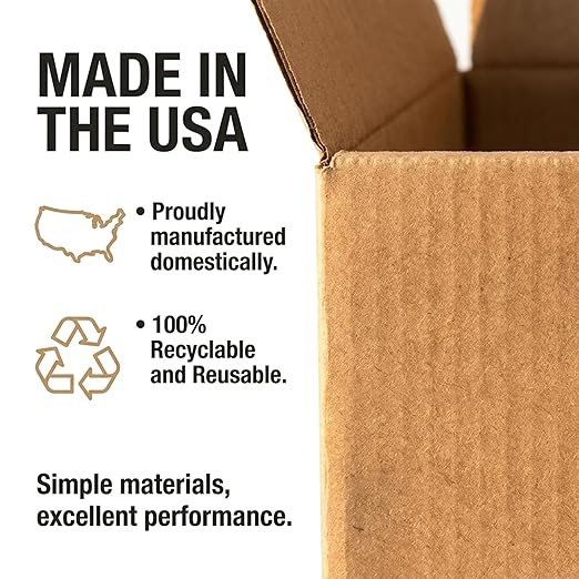 BOX USA Small Shipping Boxes 12"L x 8"W x 6"H (25-Pack) - Corrugated Cardboard Box for Moving, Mailing, Packing, Packaging and Storage